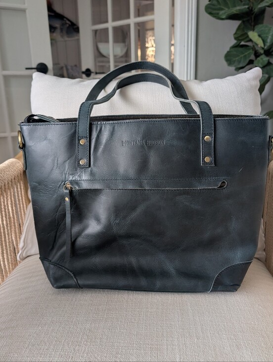 Montana Hudson Handbags - Montana Hudson Leather Tote Bag Multi Purpose Work, Travel, School